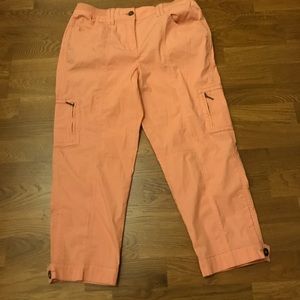 EUC Chico's Crop Pants Size Small (.5) Peach-Coral